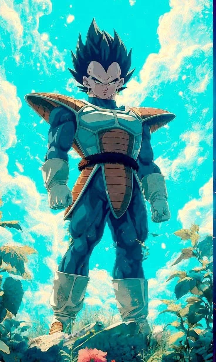 Vegeta — Saiyan oklep, čisto nebo (Base Armor), proti Frieza